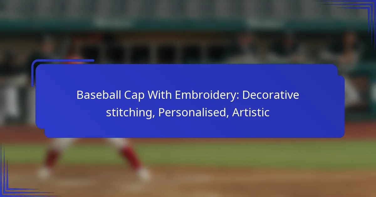 Baseball Cap With Embroidery: Decorative stitching, Personalised, Artistic