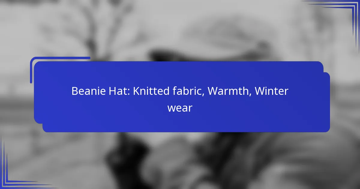 Beanie Hat: Knitted fabric, Warmth, Winter wear