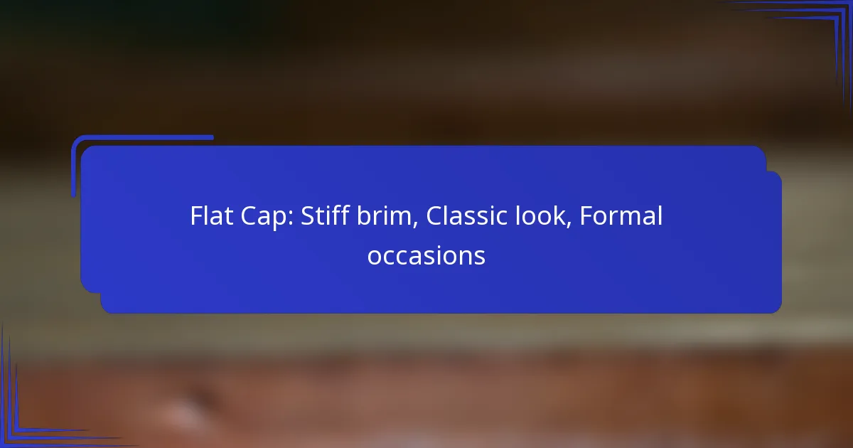 Flat Cap: Stiff brim, Classic look, Formal occasions