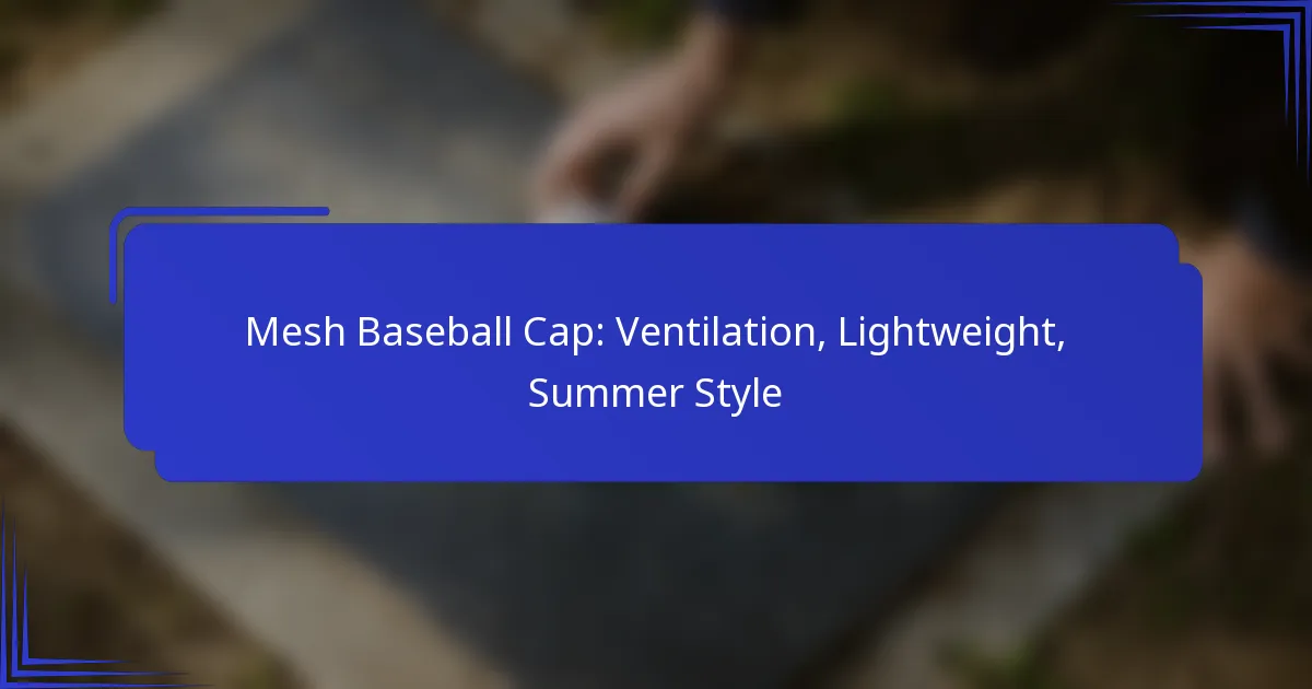 Mesh Baseball Cap: Ventilation, Lightweight, Summer Style