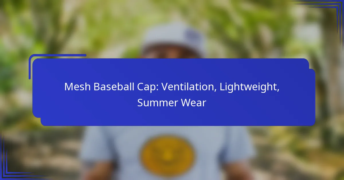 Mesh Baseball Cap: Ventilation, Lightweight, Summer Wear
