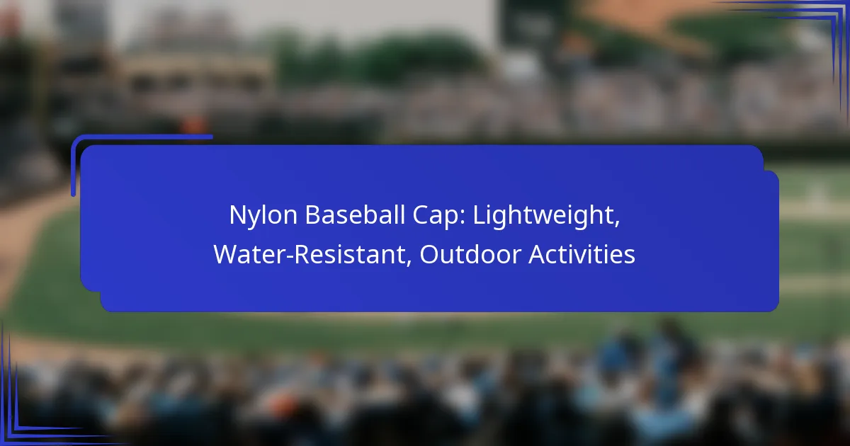 Nylon Baseball Cap: Lightweight, Water-Resistant, Outdoor Activities