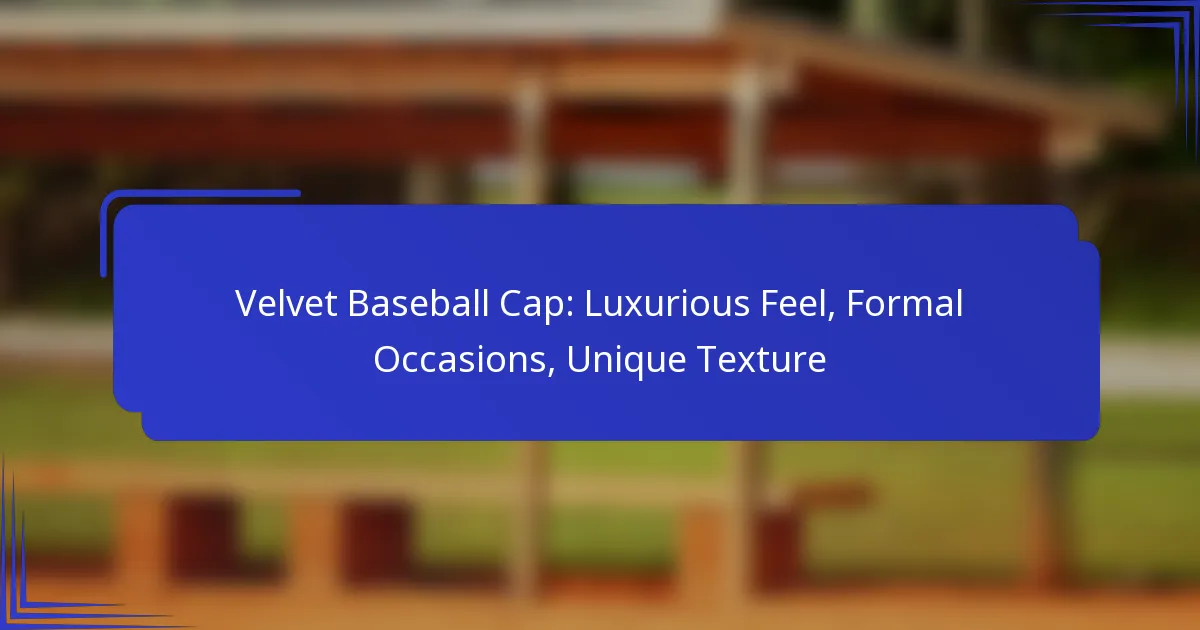 Velvet Baseball Cap: Luxurious Feel, Formal Occasions, Unique Texture