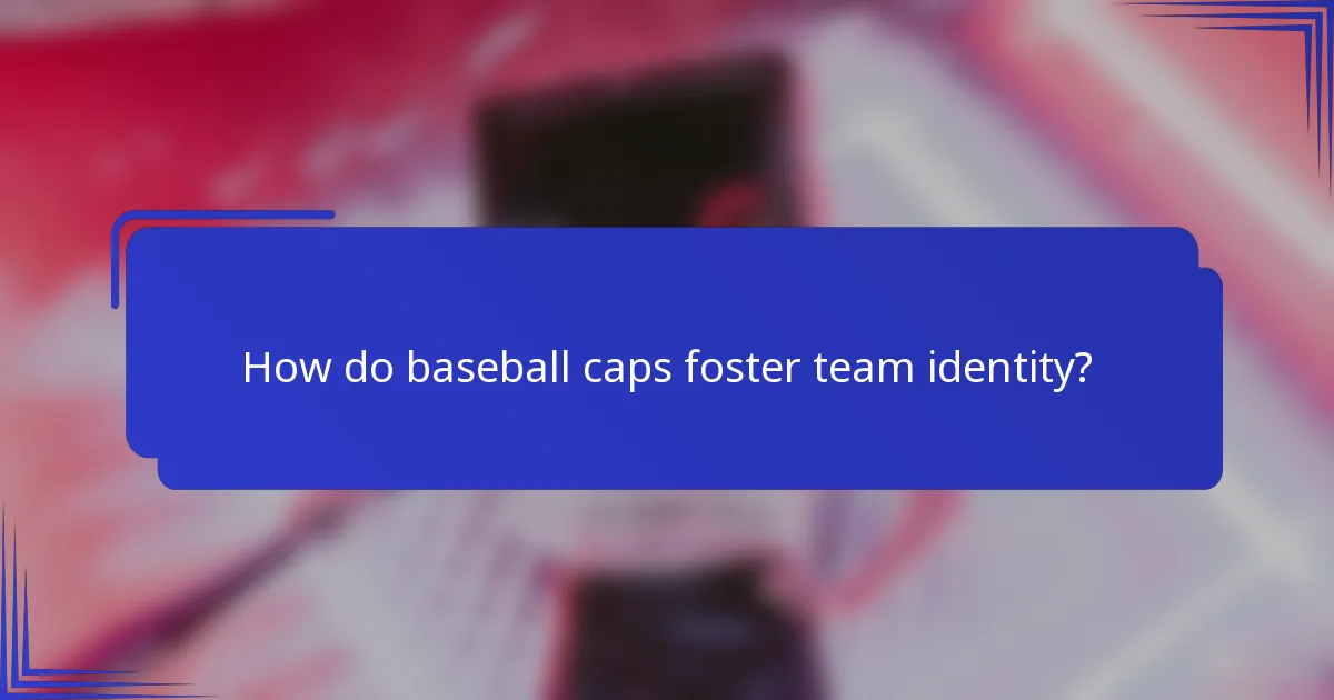 How do baseball caps foster team identity?