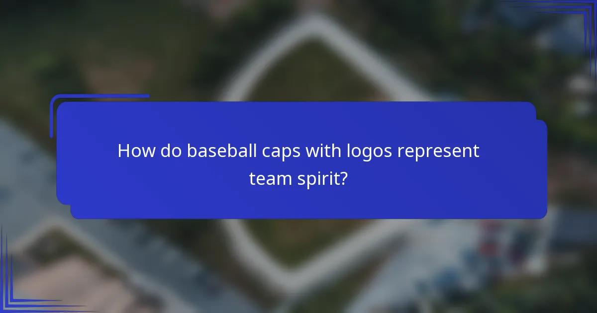 How do baseball caps with logos represent team spirit?