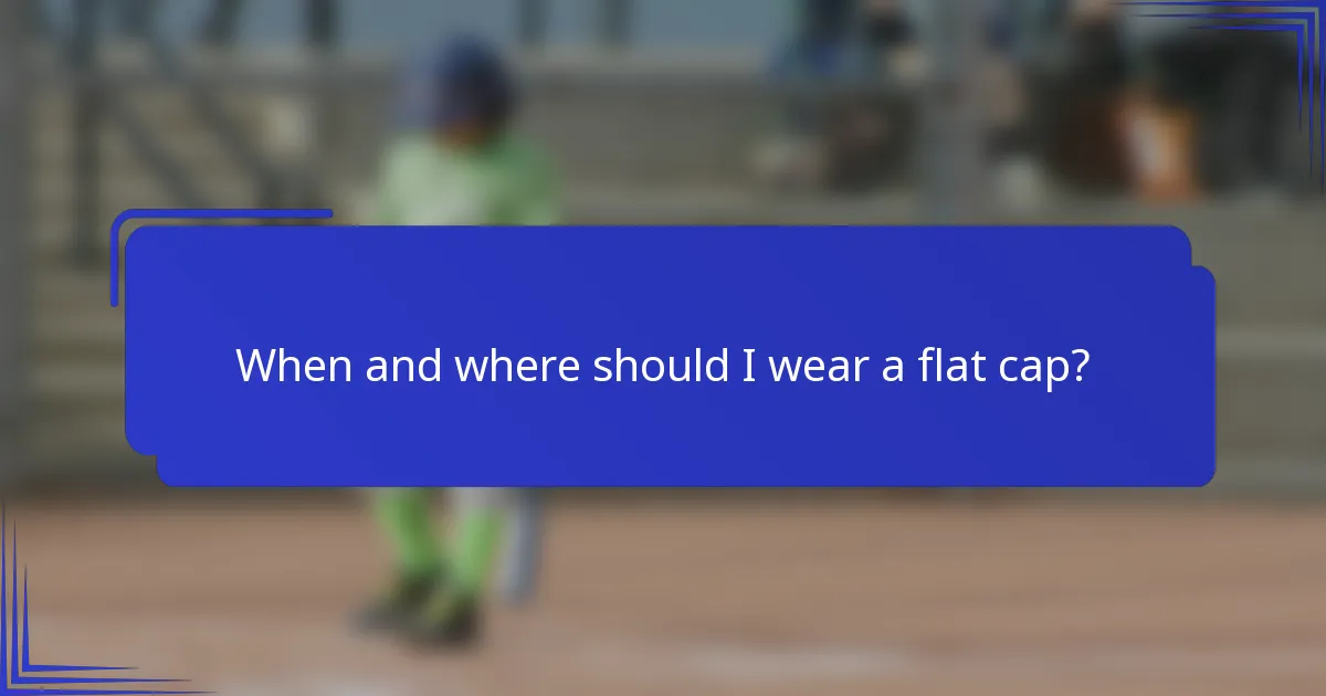 When and where should I wear a flat cap?